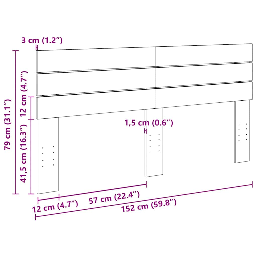 Tête de lit 150 cm bois massif de chêne - XIOS