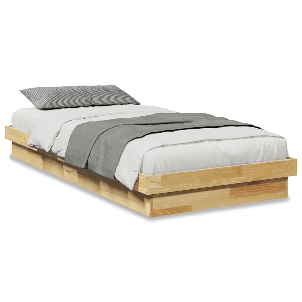 Cadre de lit sans matelas 80x200 cm bois massif de chêne - XIOS