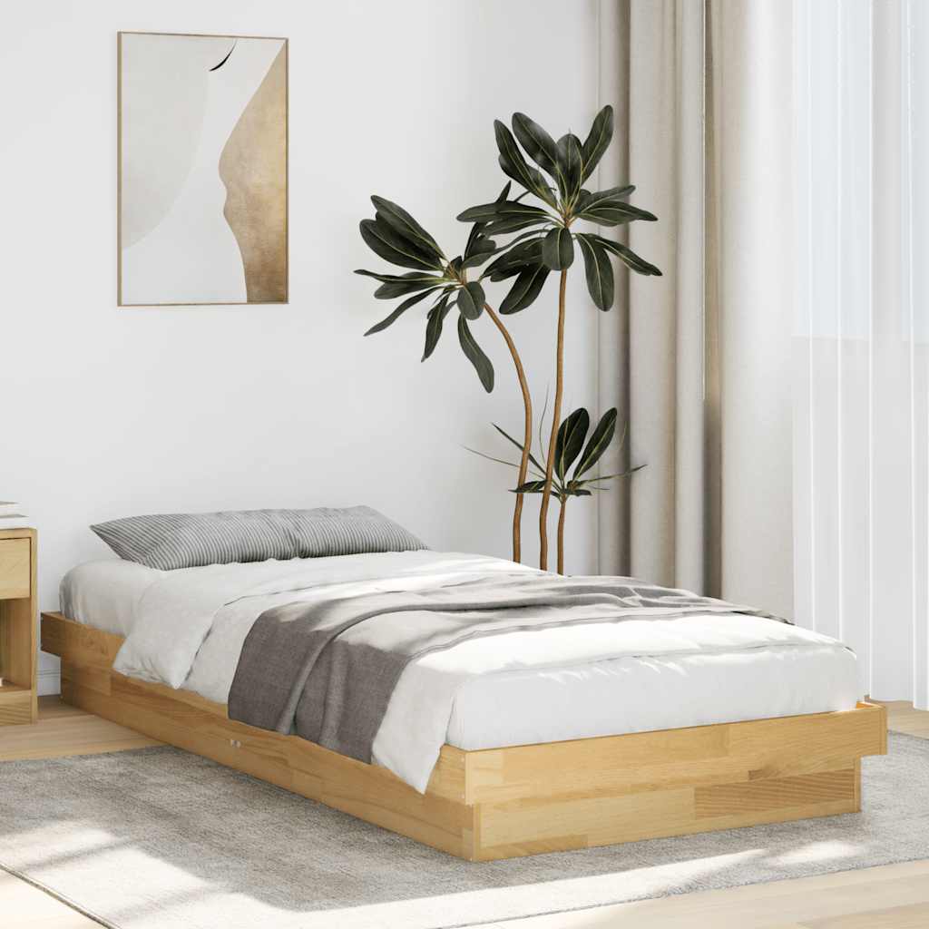 Cadre de lit sans matelas 80x200 cm bois massif de chêne - XIOS