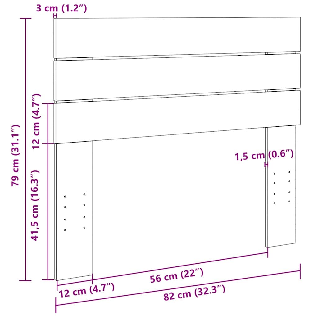 Tête de lit 80 cm bois massif de chêne - XIOS