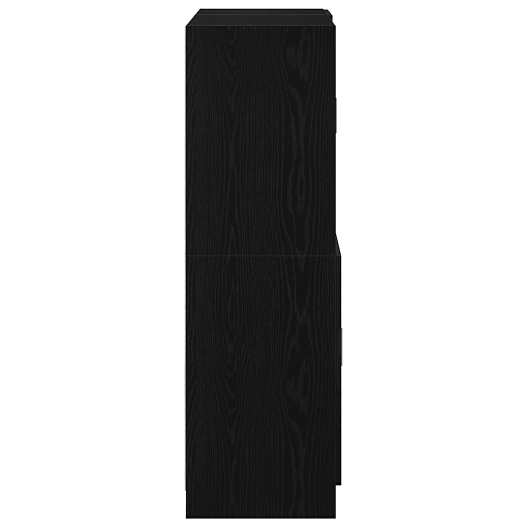 Ensemble d'armoires de cuisine 2 pcs noir bois d'ingénierie - XIOS