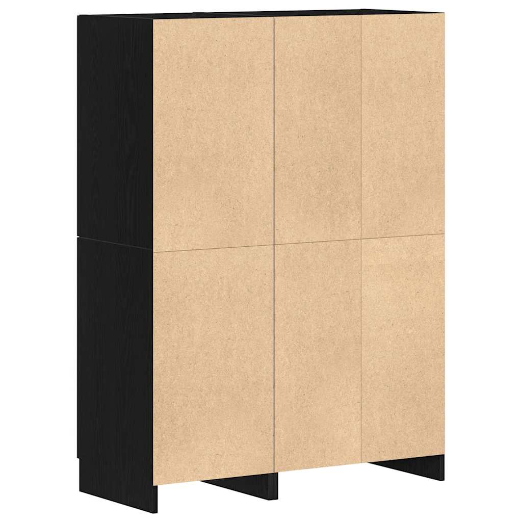 Ensemble d'armoires de cuisine 2 pcs noir bois d'ingénierie - XIOS