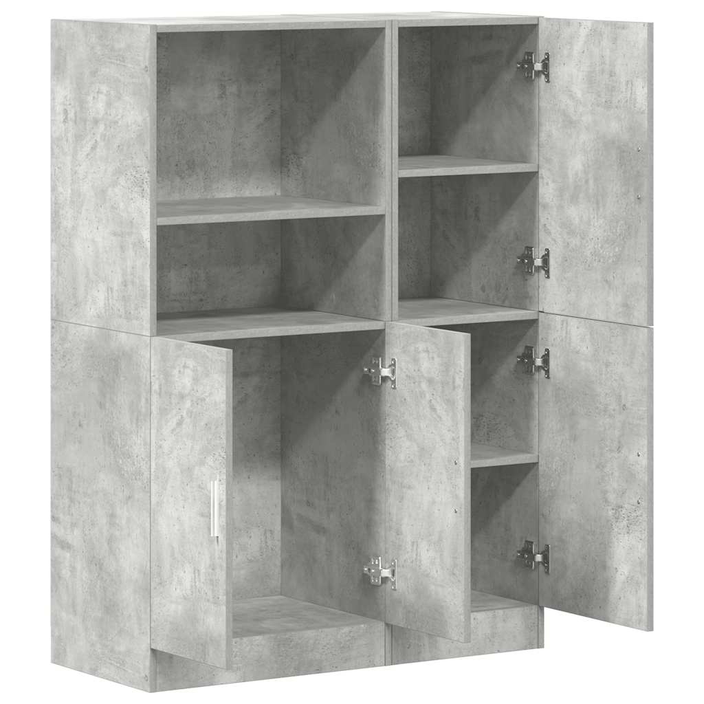 Ensemble d'armoires de cuisine 2 pcs gris béton bois ingénierie - XIOS