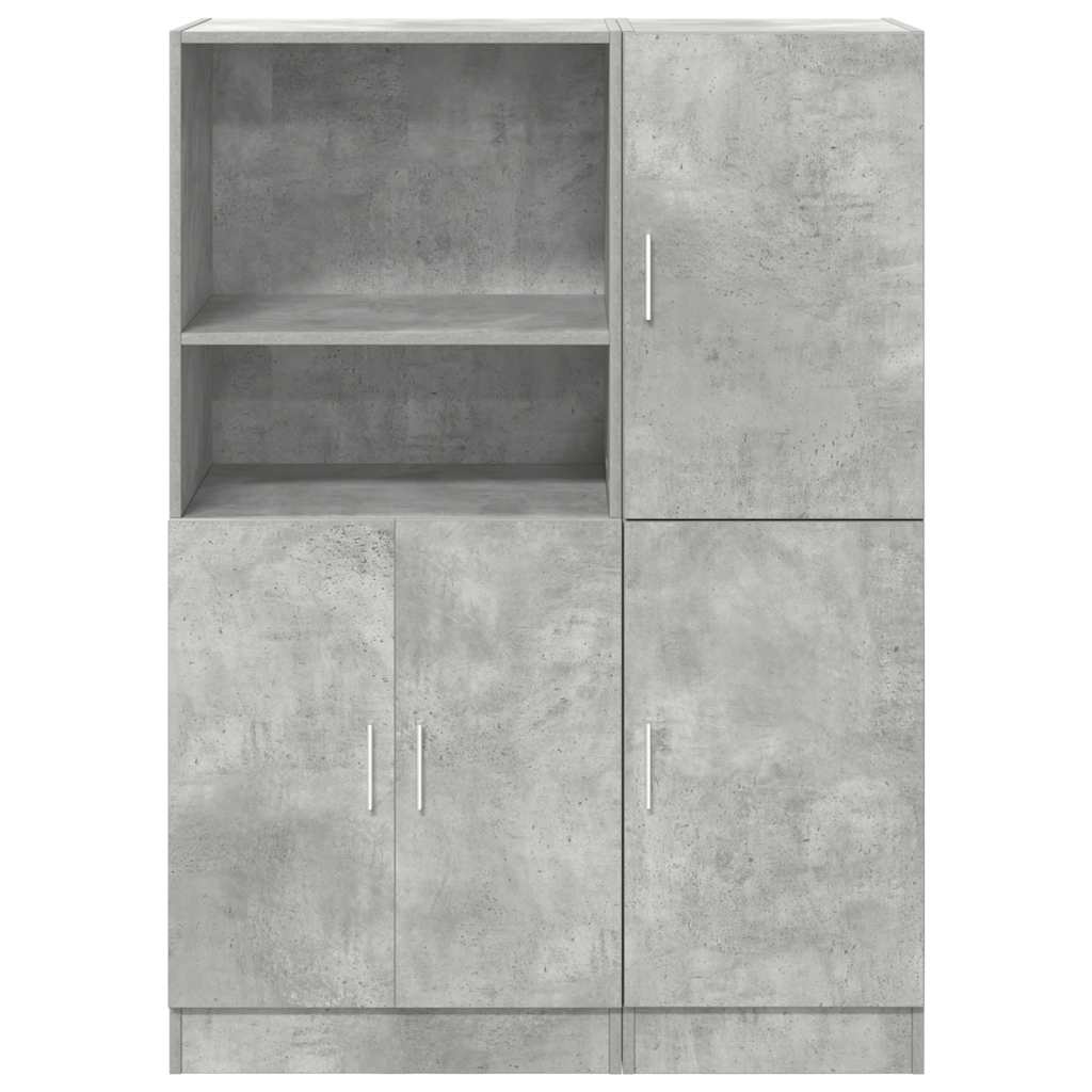 Ensemble d'armoires de cuisine 2 pcs gris béton bois ingénierie - XIOS