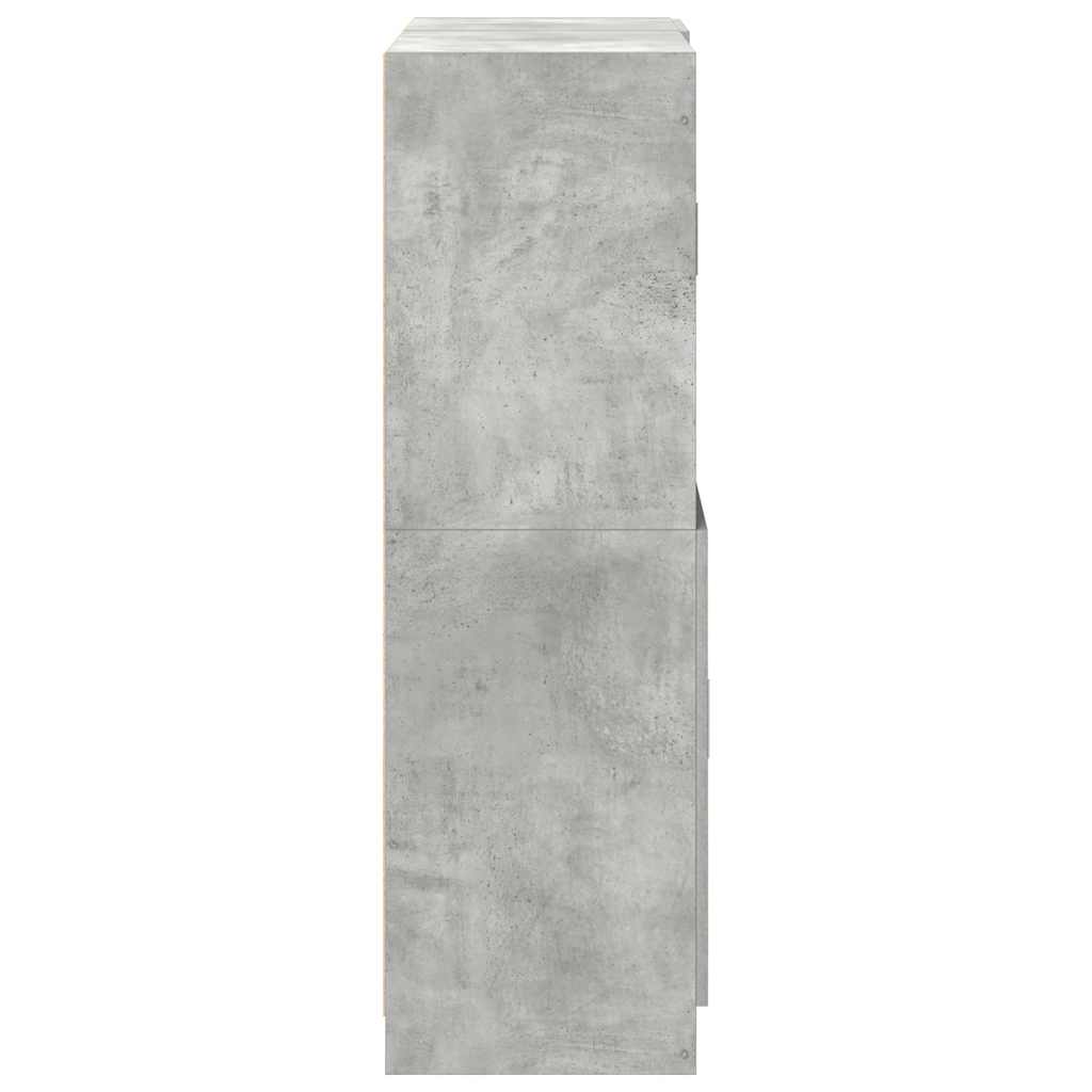 Ensemble d'armoires de cuisine 2 pcs gris béton bois ingénierie - XIOS