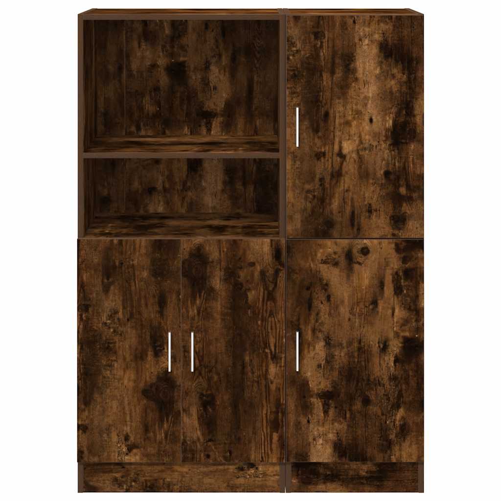 Ensemble d'armoires de cuisine 2 pcs chêne fumé bois ingénierie - XIOS