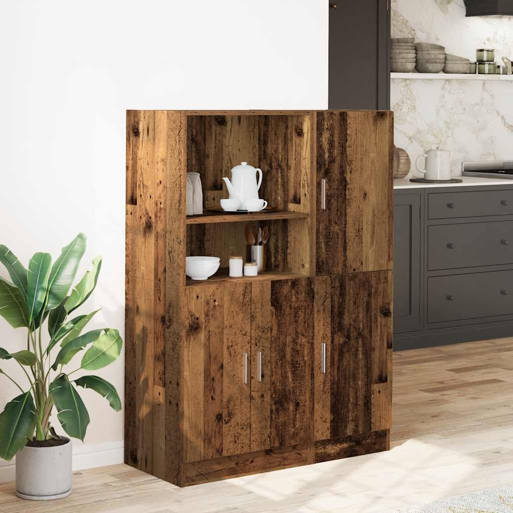 Ensemble d'armoires de cuisine 2 pcs vieux bois - XIOS