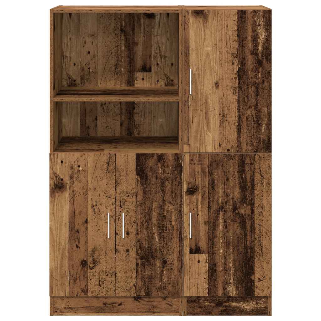 Ensemble d'armoires de cuisine 2 pcs vieux bois - XIOS