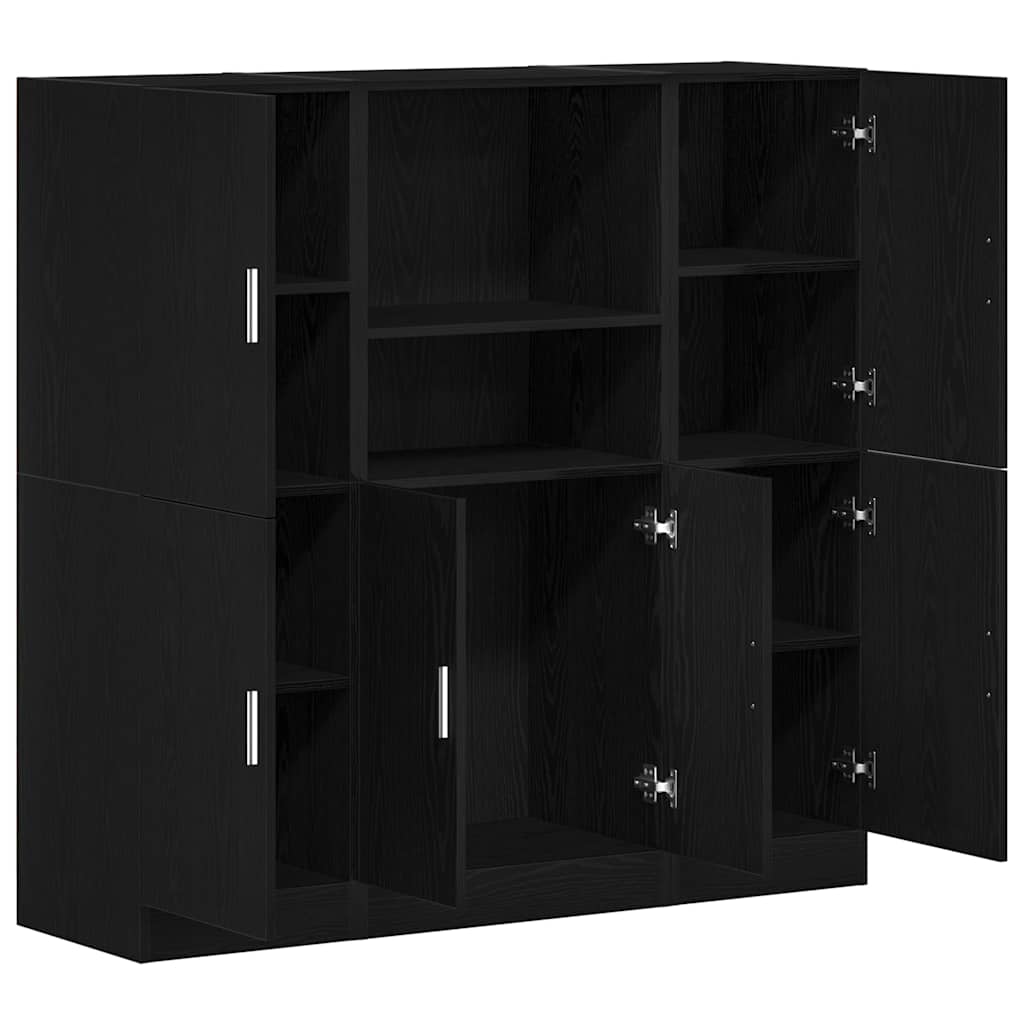 Ensemble d'armoires de cuisine 3 pcs noir bois d'ingénierie - XIOS
