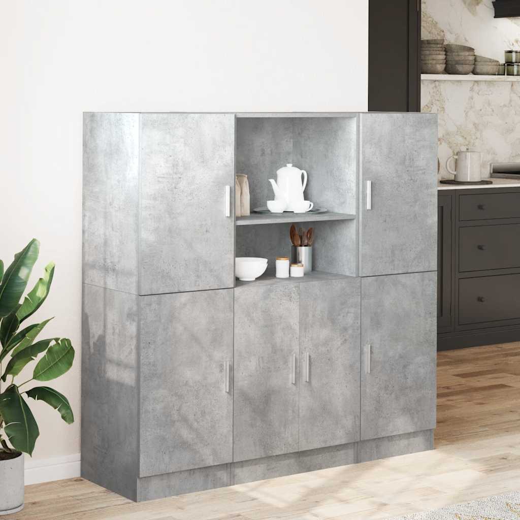 Ensemble d'armoires de cuisine 3 pcs gris béton - XIOS