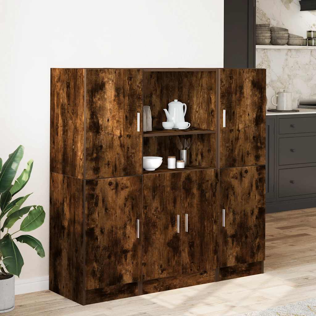 Ensemble d'armoires de cuisine 3 pcs chêne fumé - XIOS