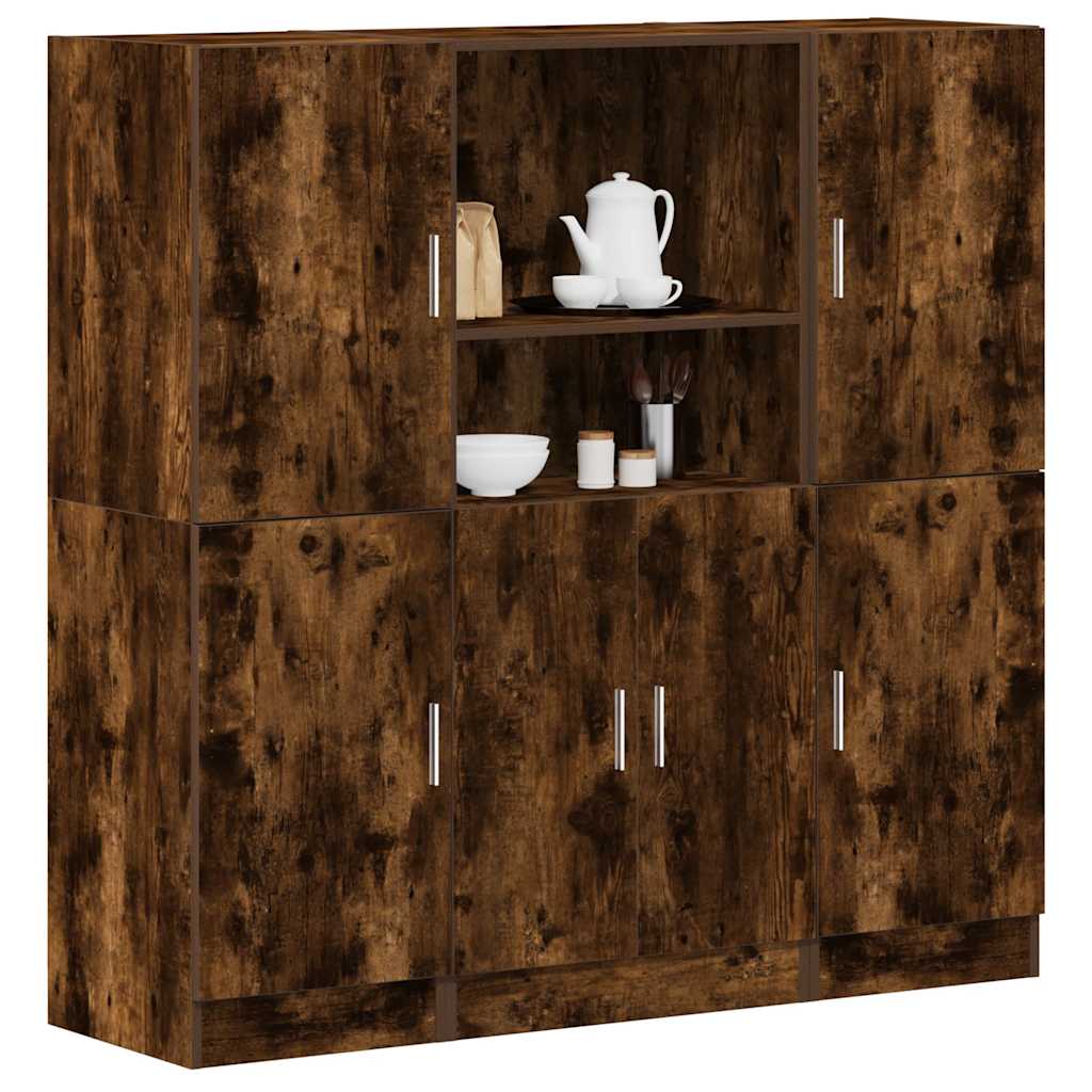 Ensemble d'armoires de cuisine 3 pcs chêne fumé - XIOS