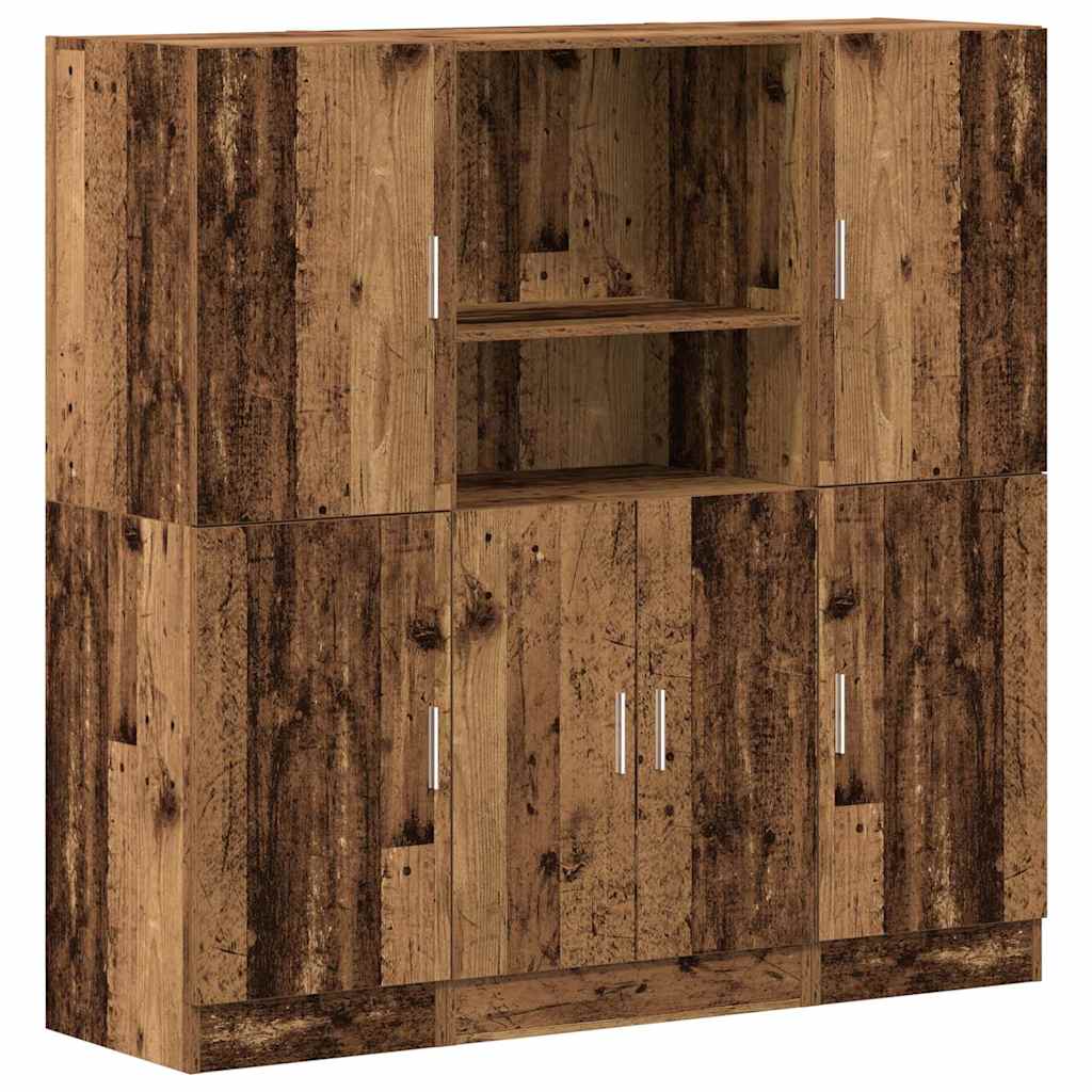 Ensemble d'armoires de cuisine 3 pcs vieux bois - XIOS