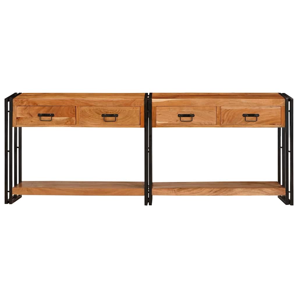 Tables console avec tiroir 2 pcs Marron Bois d'acacia massif - XIOS