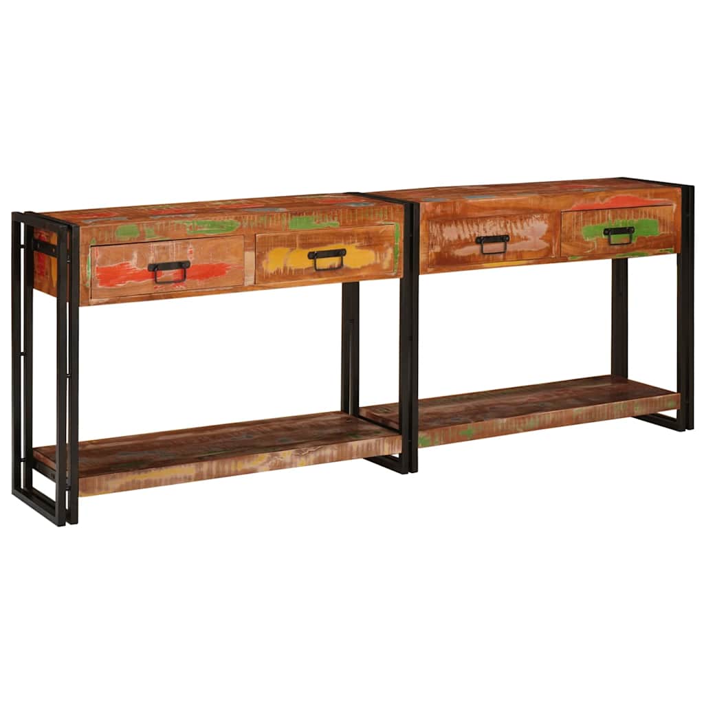 Tables console 2 pcs Multicolore Bois massif de récupération - XIOS