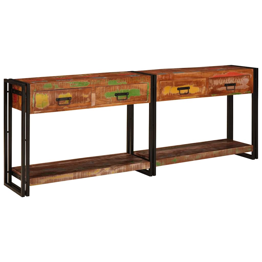 Tables console 2 pcs Multicolore Bois massif de récupération - XIOS