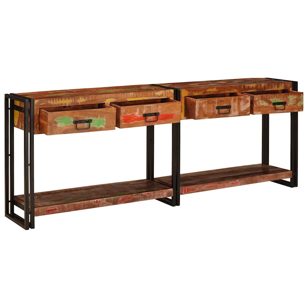 Tables console 2 pcs Multicolore Bois massif de récupération - XIOS
