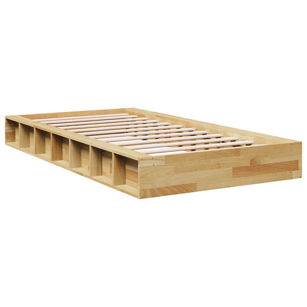 Cadre de lit sans matelas 90x200 cm bois massif de chêne - XIOS