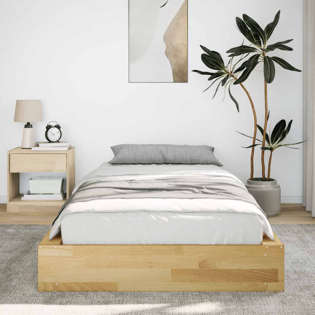 Cadre de lit sans matelas 100x200 cm bois massif de chêne - XIOS
