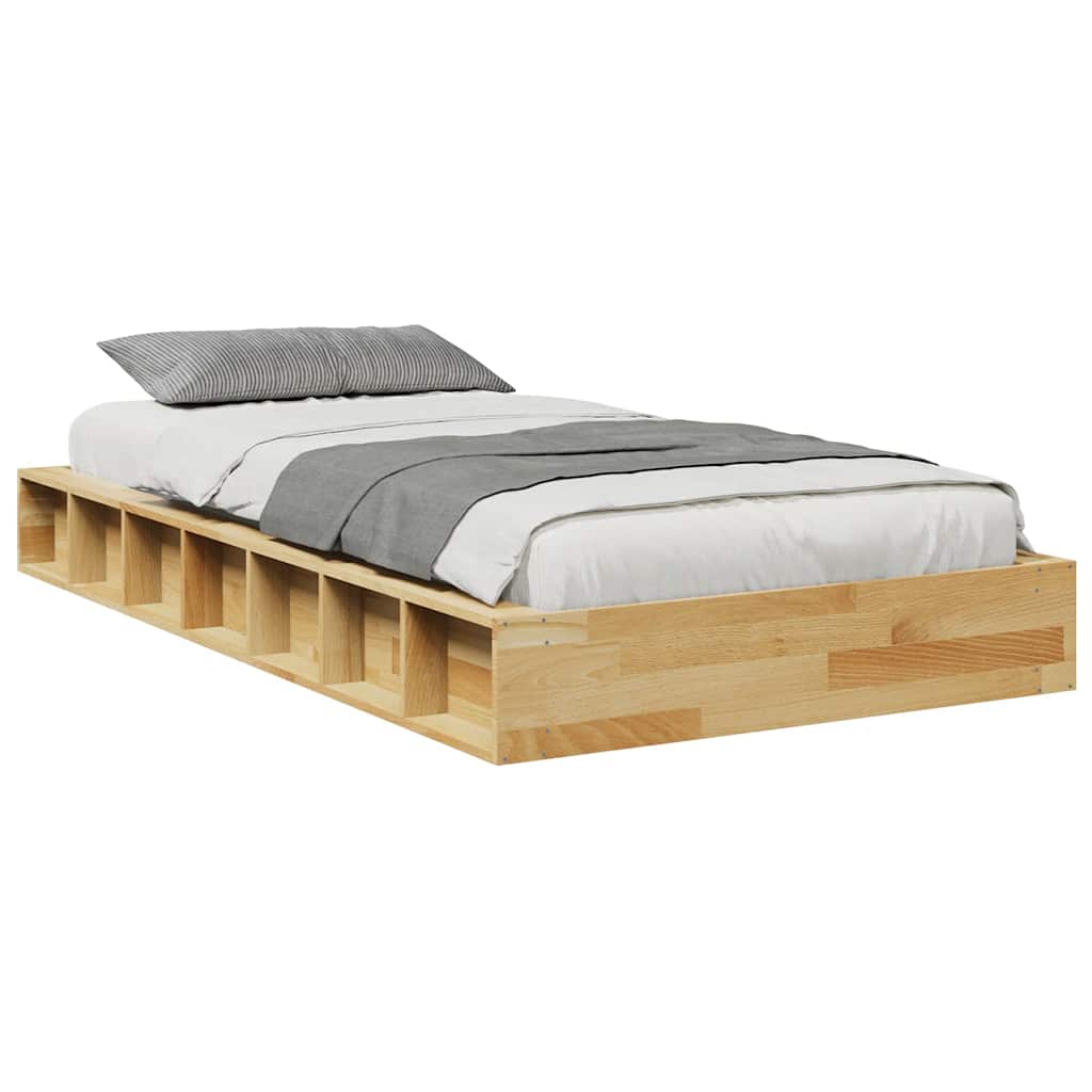 Cadre de lit sans matelas 100x200 cm bois massif de chêne - XIOS