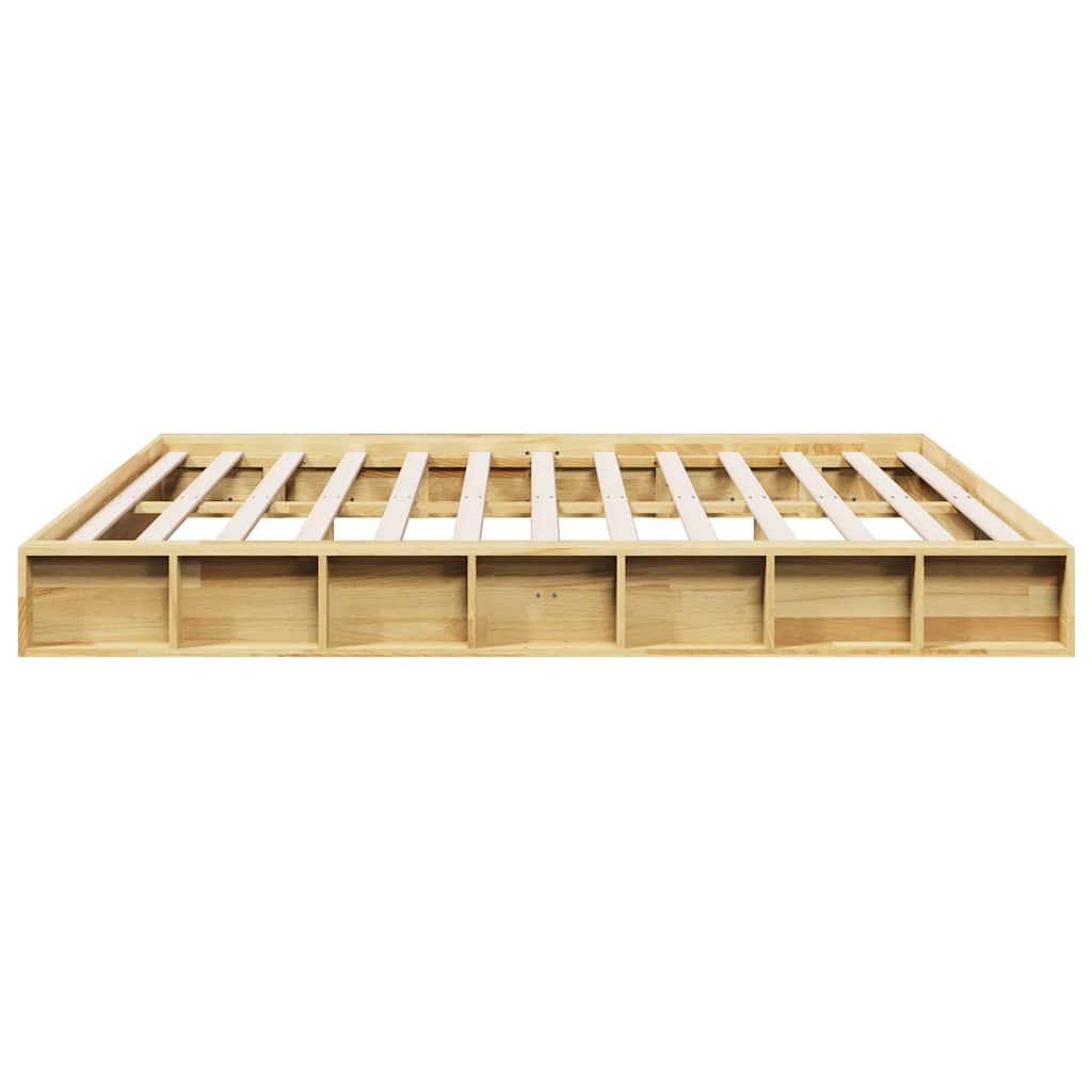 Cadre de lit sans matelas 200 x 200 cm en bois massif de chêne - XIOS