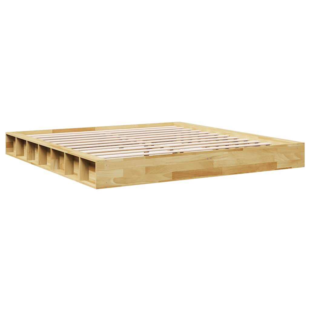 Cadre de lit sans matelas 200 x 200 cm en bois massif de chêne - XIOS