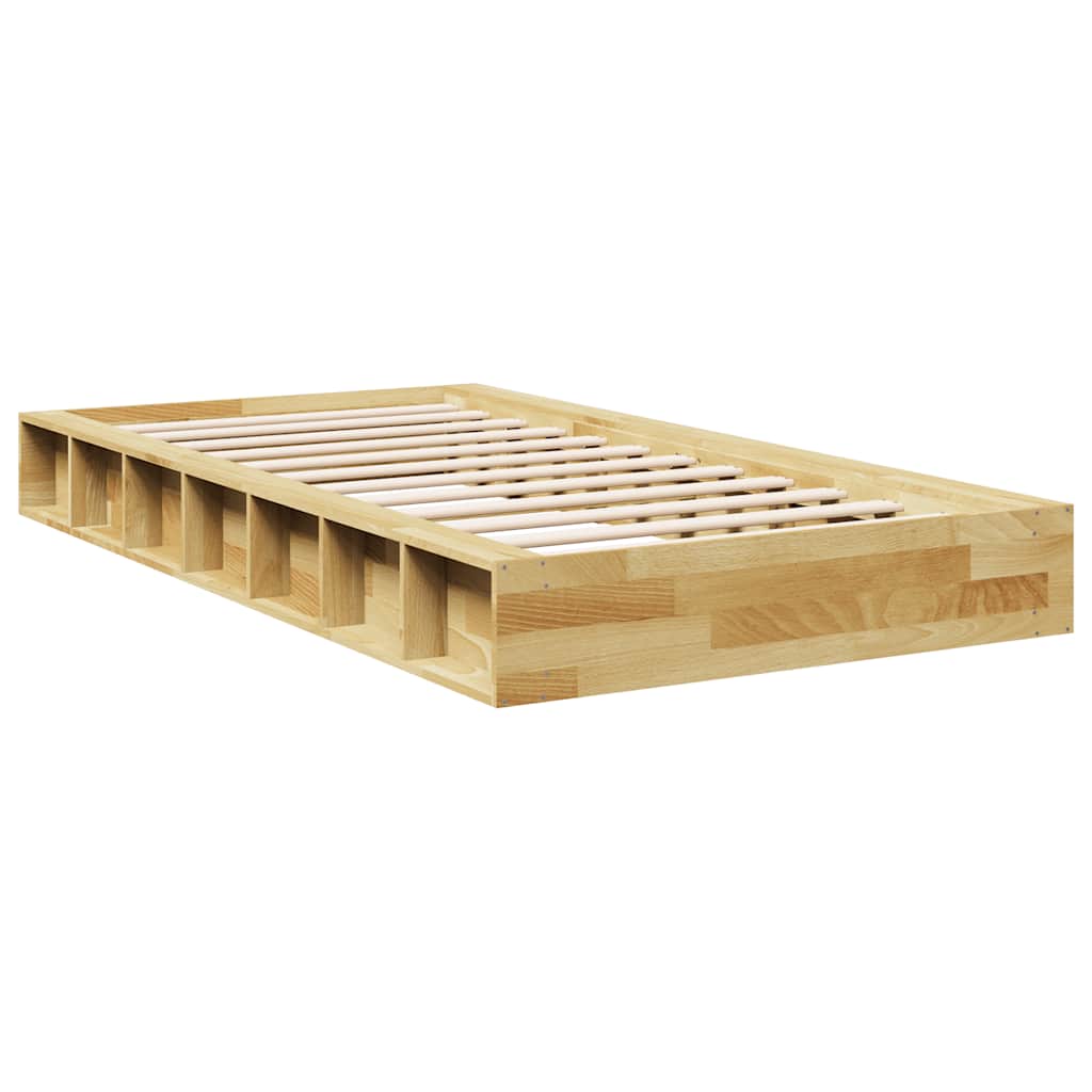 Cadre de lit sans matelas 75x190 cm bois massif de chêne - XIOS
