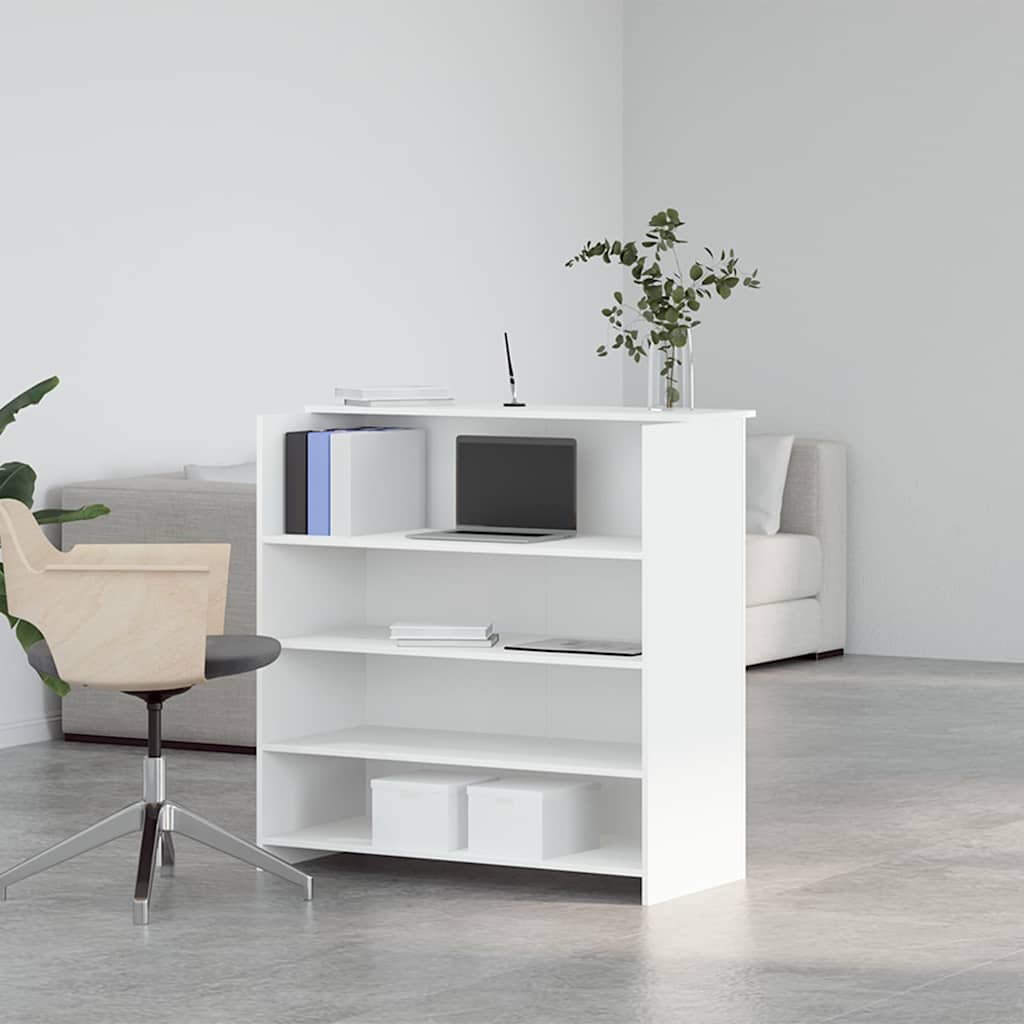 Bureau de réception blanc 100x50x103,5 cm bois d'ingénierie - XIOS
