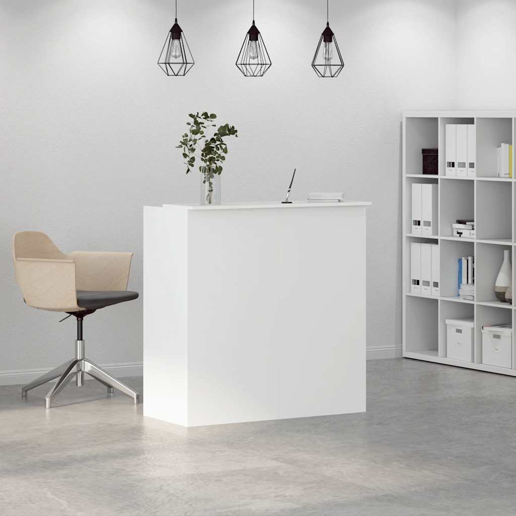 Bureau de réception blanc 100x50x103,5 cm bois d'ingénierie - XIOS
