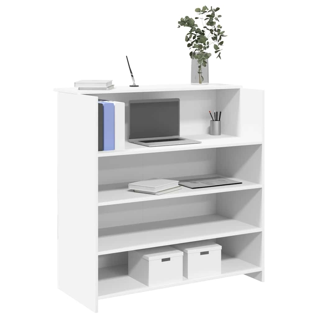 Bureau de réception blanc 100x50x103,5 cm bois d'ingénierie - XIOS