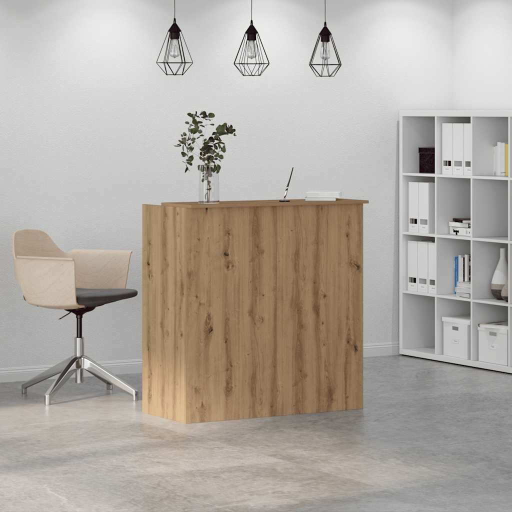 Bureau réception chêne artisanal 100x50x103,5cm bois ingénierie - XIOS