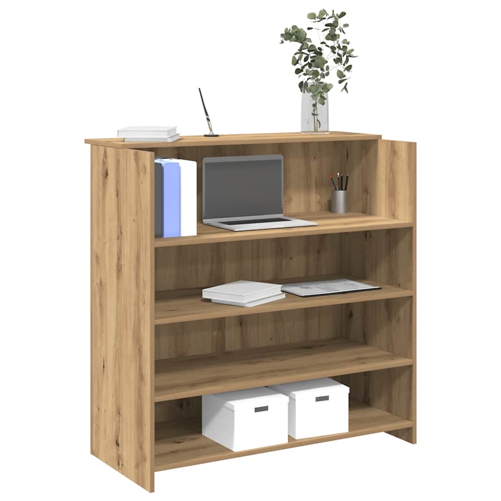 Bureau réception chêne artisanal 100x50x103,5cm bois ingénierie - XIOS