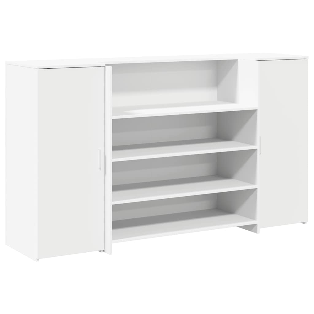 Bureau de réception blanc 180x50x103,5 cm bois d'ingénierie - XIOS