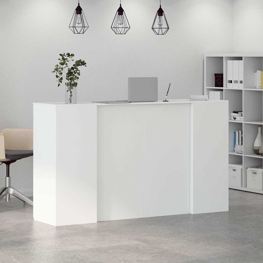 Bureau de réception blanc 180x50x103,5 cm bois d'ingénierie - XIOS