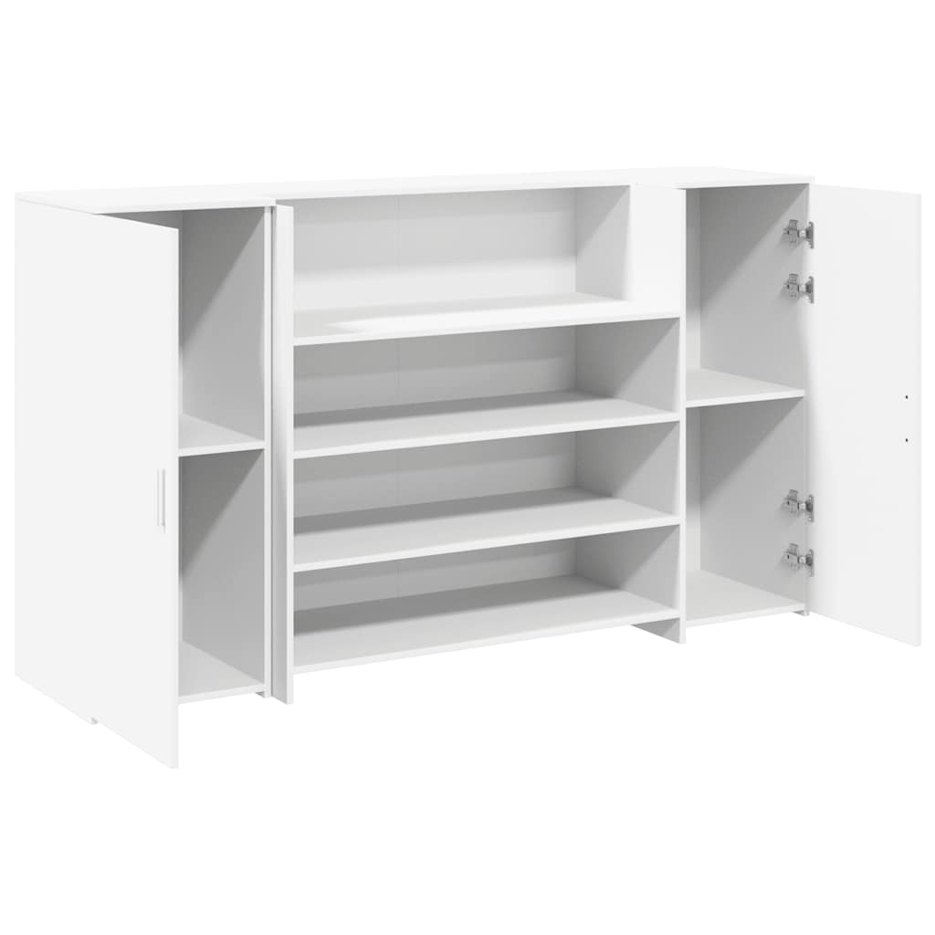 Bureau de réception blanc 180x50x103,5 cm bois d'ingénierie - XIOS