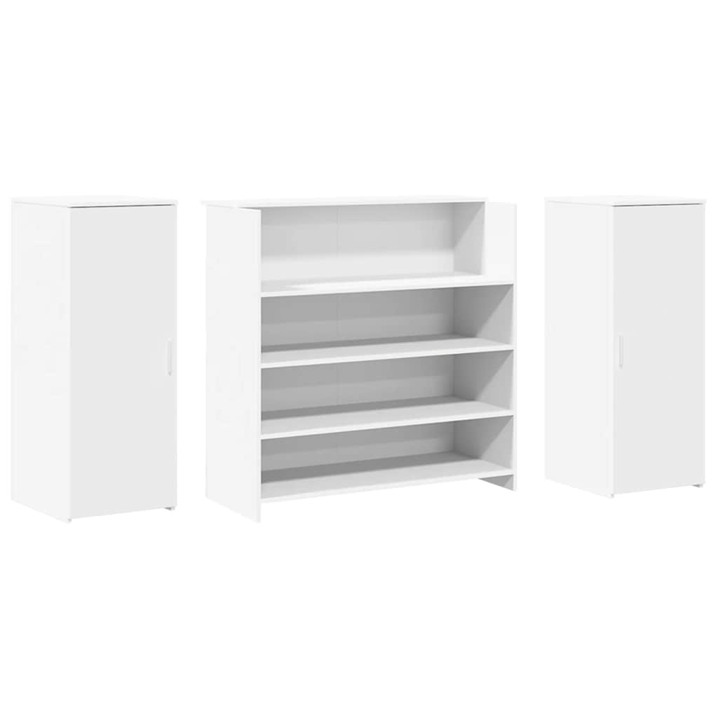 Bureau de réception blanc 180x50x103,5 cm bois d'ingénierie - XIOS