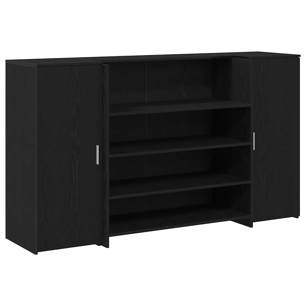 Bureau de réception chêne noir 180x50x103,5cm bois d'ingénierie - XIOS
