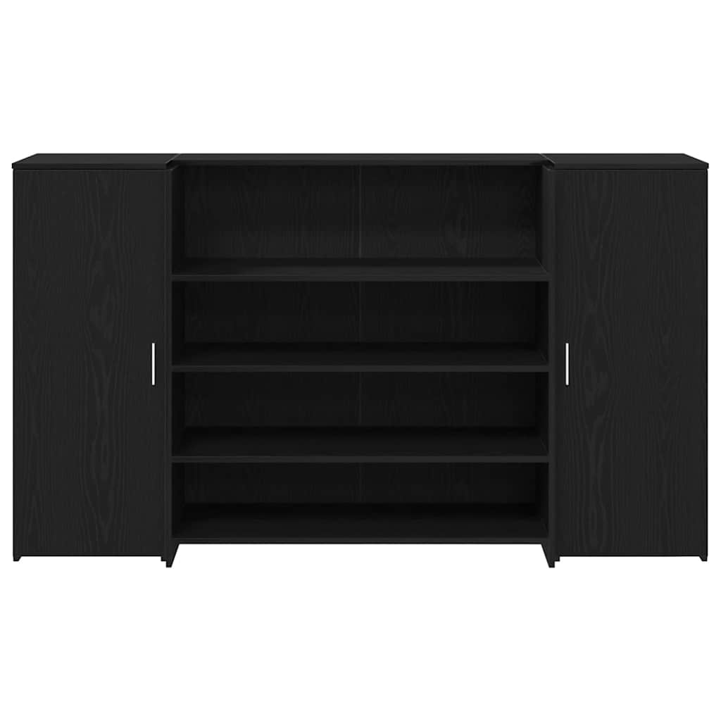 Bureau de réception chêne noir 180x50x103,5cm bois d'ingénierie - XIOS