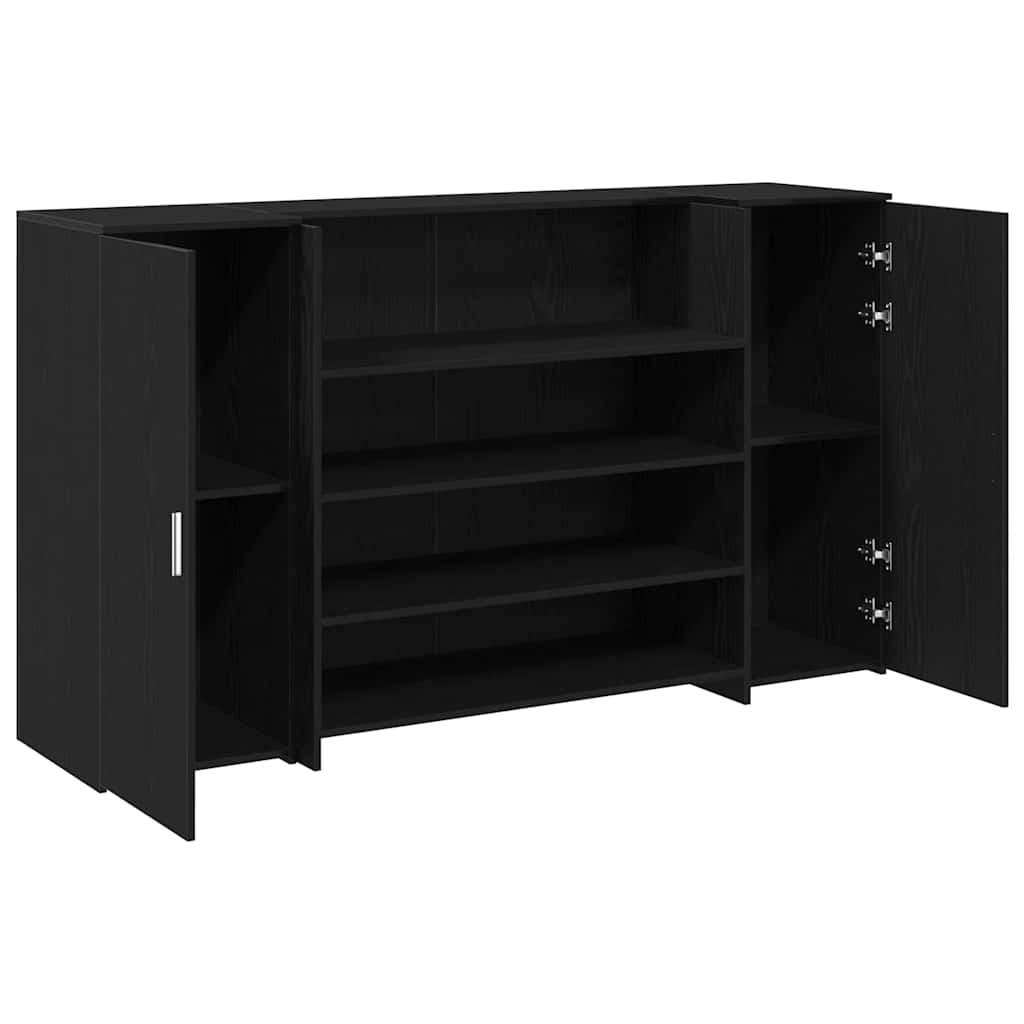 Bureau de réception chêne noir 180x50x103,5cm bois d'ingénierie - XIOS