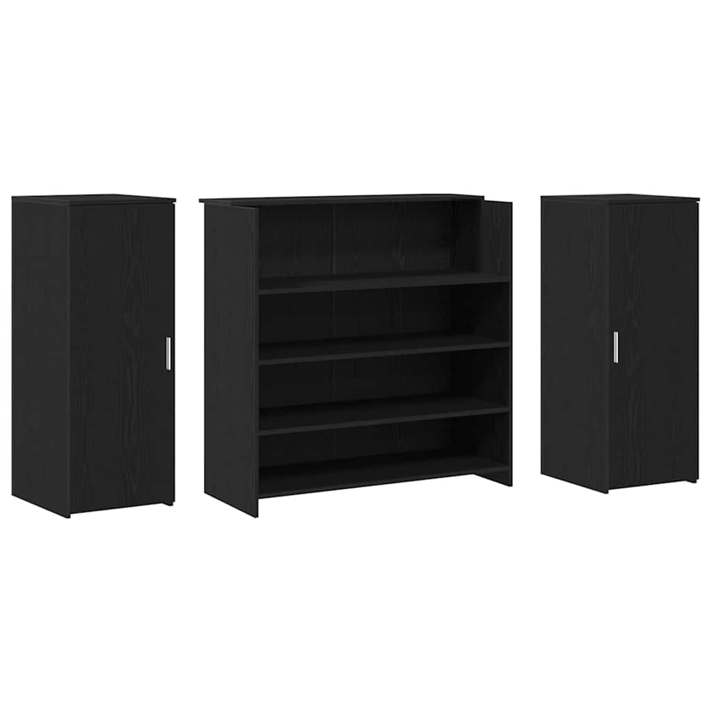 Bureau de réception chêne noir 180x50x103,5cm bois d'ingénierie - XIOS