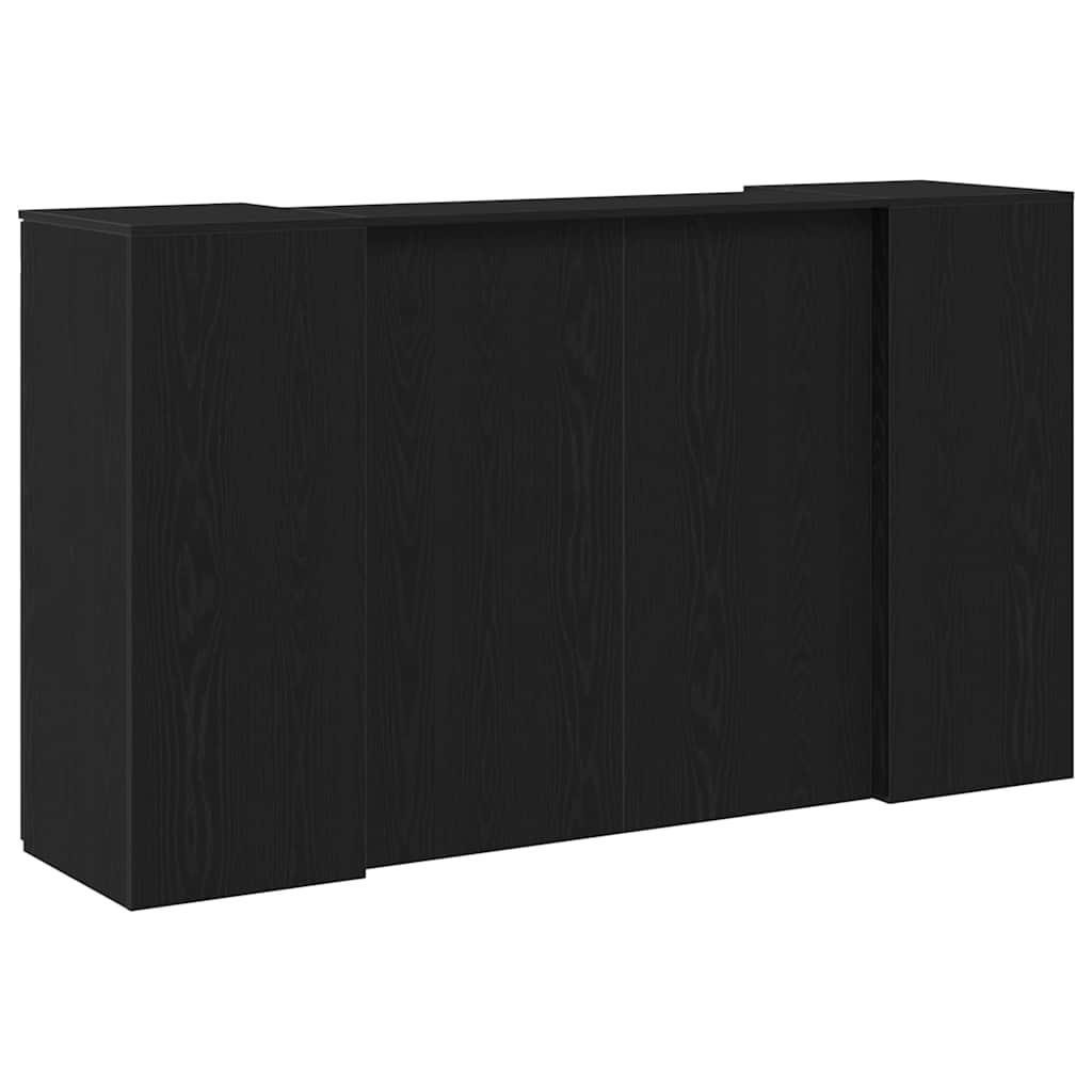 Bureau de réception chêne noir 180x50x103,5cm bois d'ingénierie - XIOS