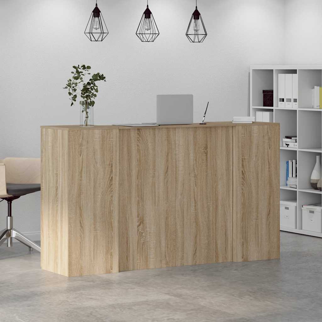 Bureau réception chêne sonoma 180x50x103,5 cm bois d'ingénierie - XIOS