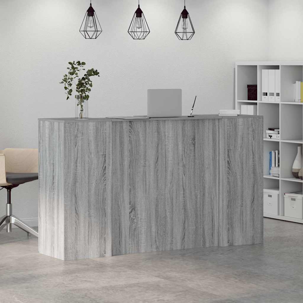 Bureau de réception sonoma gris 180x50x103,5 cm bois ingénierie - XIOS