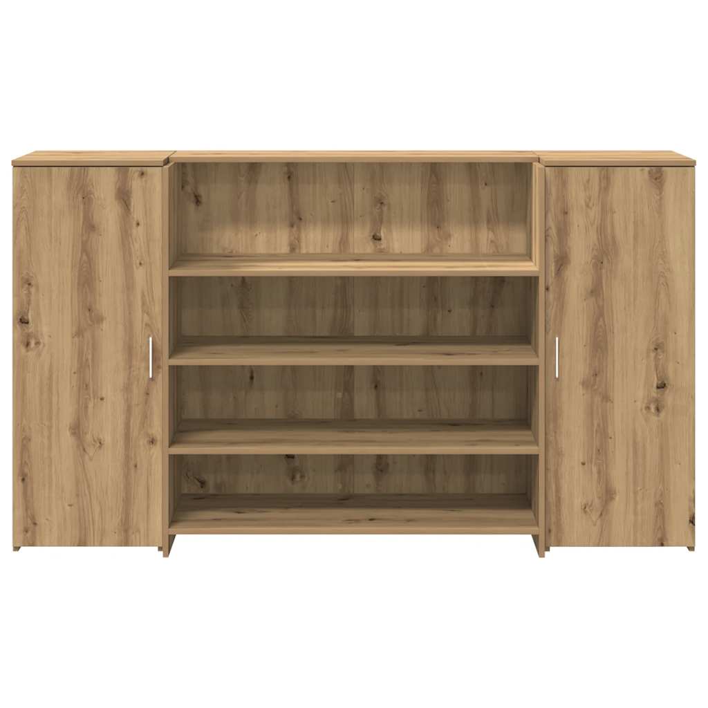 Bureau réception chêne artisanal 180x50x103,5cm bois ingénierie - XIOS