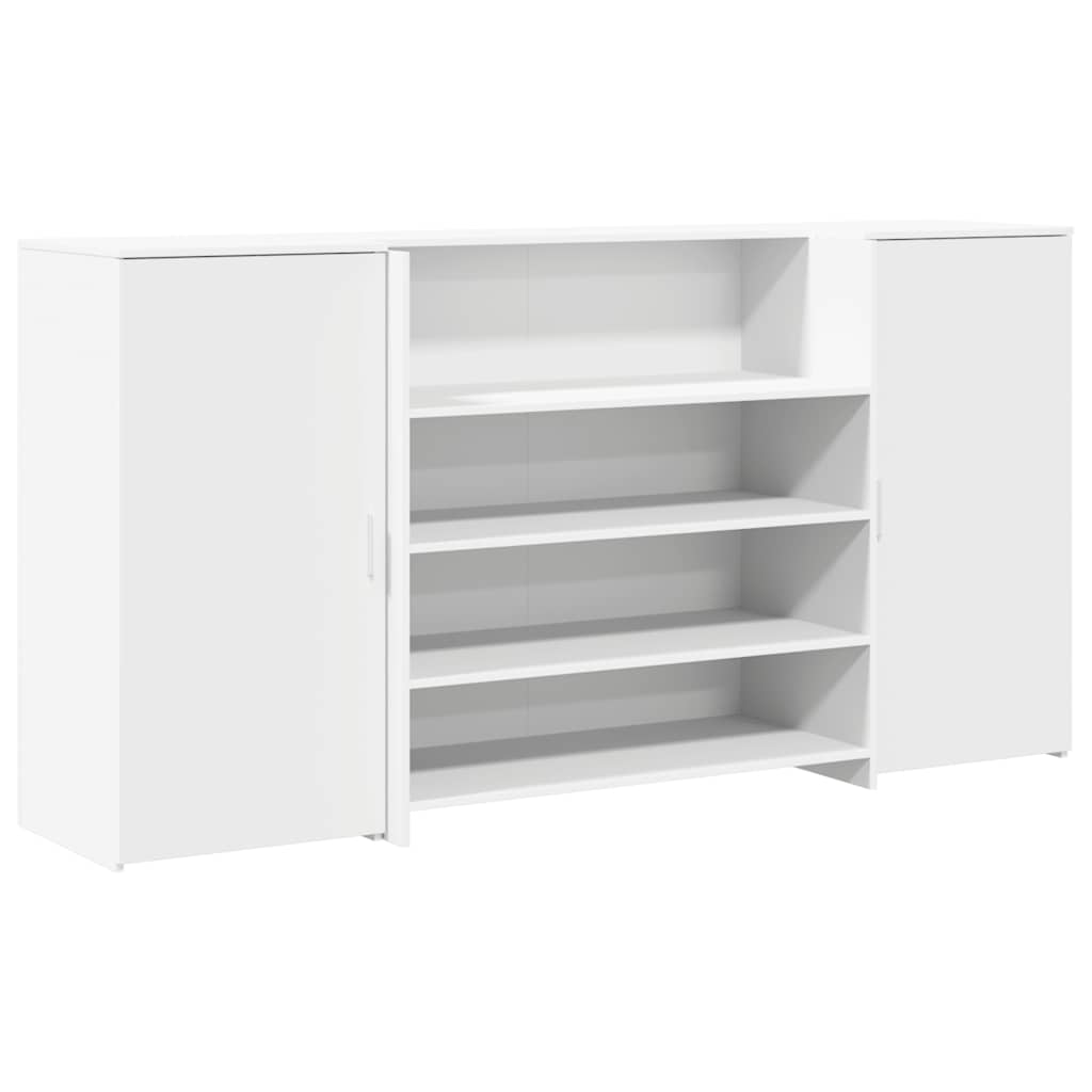 Bureau de réception blanc 200x50x103,5 cm bois d'ingénierie - XIOS