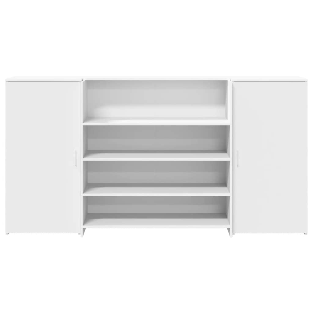 Bureau de réception blanc 200x50x103,5 cm bois d'ingénierie - XIOS