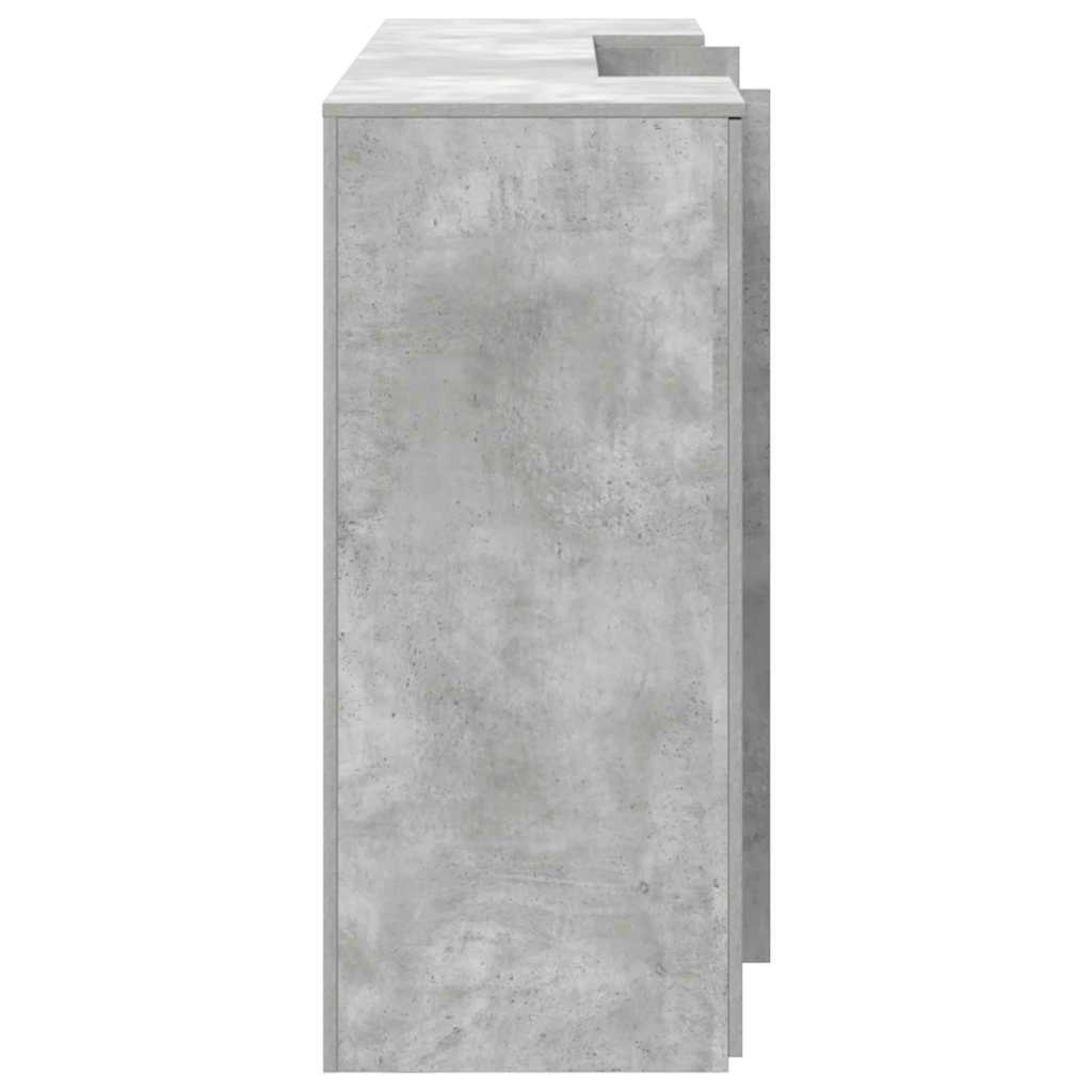 Bureau de réception gris béton 200x50x103,5cm bois d'ingénierie - XIOS