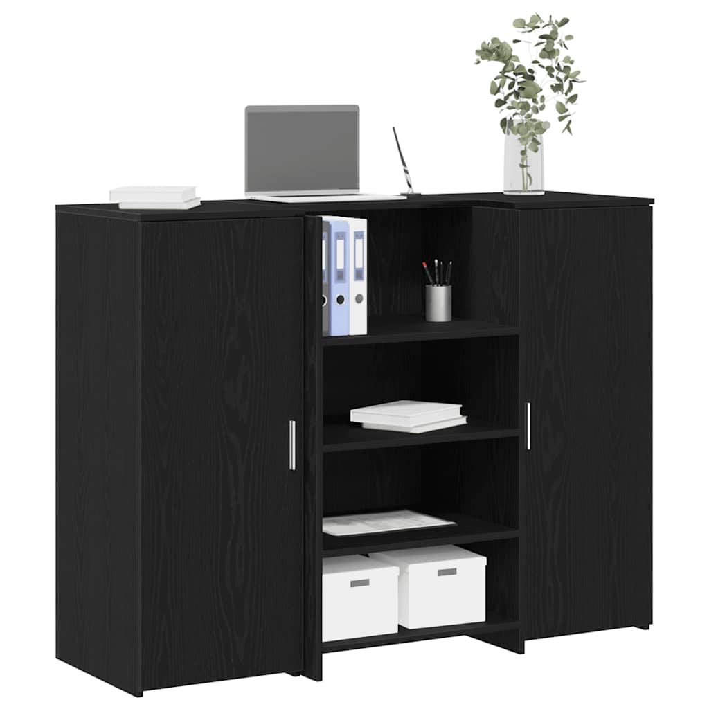 Bureau de réception chêne noir 135x50x103,5cm bois d'ingénierie - XIOS