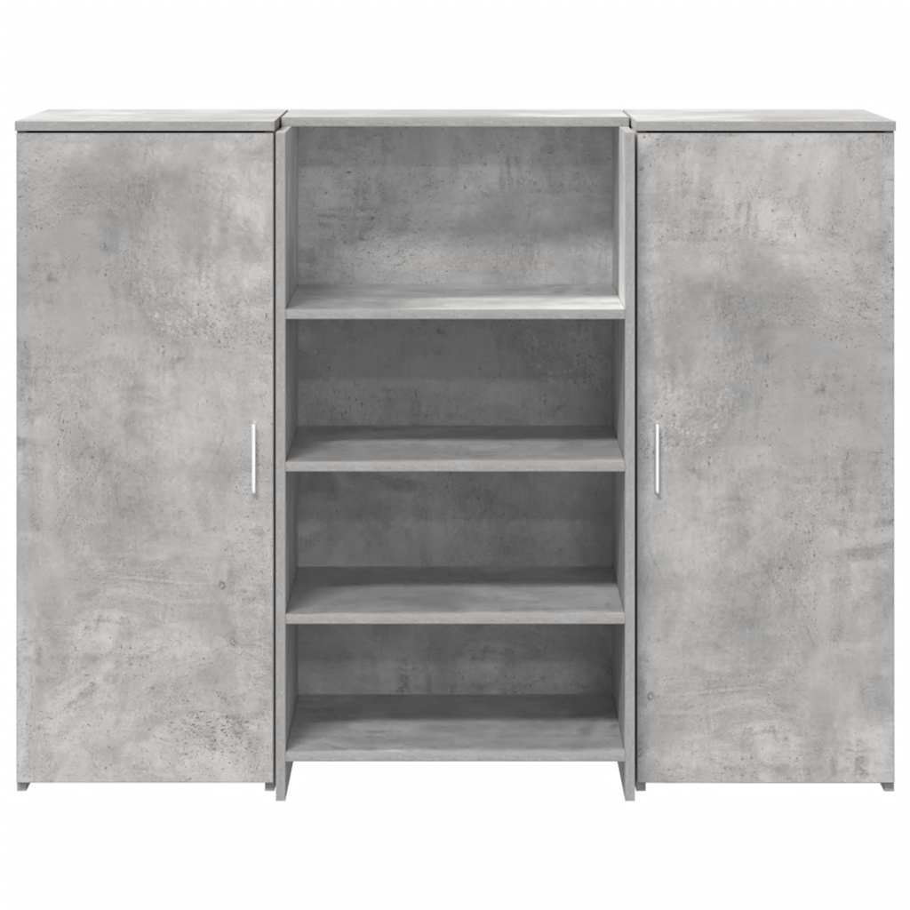 Bureau de réception gris béton 135x50x103,5cm bois d'ingénierie - XIOS