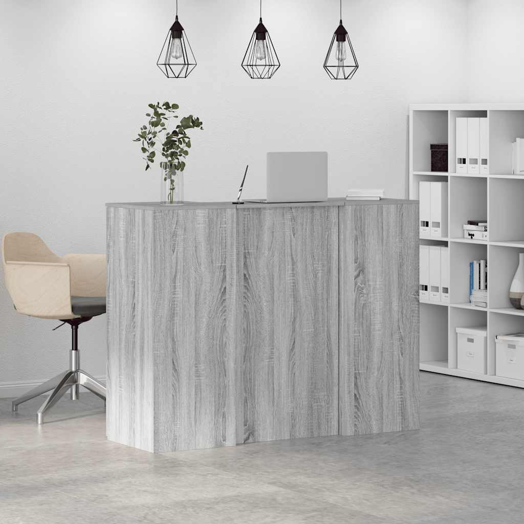 Bureau de réception sonoma gris 135x50x103,5 cm bois ingénierie - XIOS